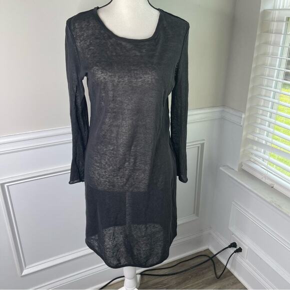Brochu Walker black linen blend sweater dress tunic size small - Picture 1 of 8